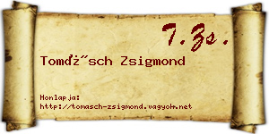 Tomásch Zsigmond névjegykártya