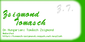 zsigmond tomasch business card