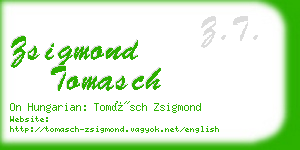 zsigmond tomasch business card